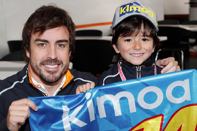 Fernando Alonso mit dem fünfjährigen Joaquín