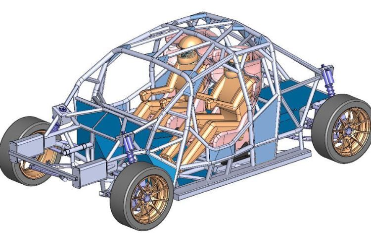 Kostengünstiger und sicherer, da um 20 Prozent stabiler: Das neue von der FIA vorgeschriebene Stahl-Rohrrahmen-Chassis