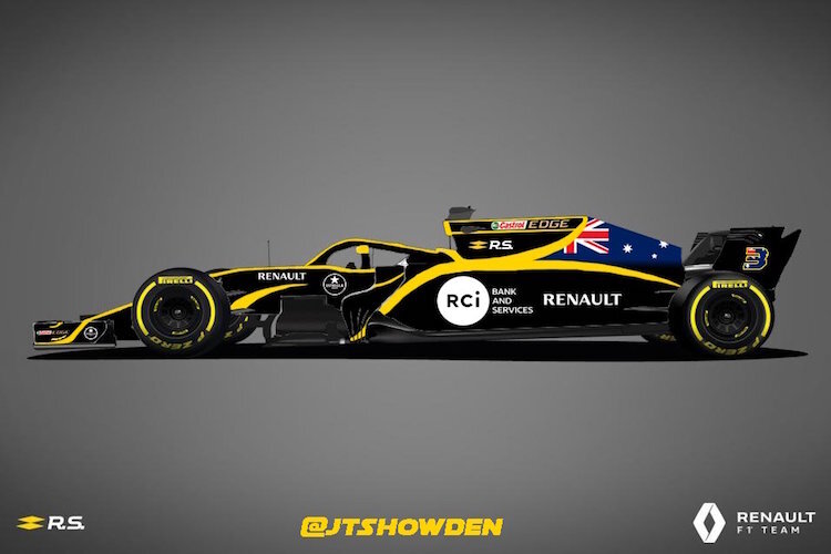 Ein moderner Entwurf für den Wagen von Daniel Ricciardo
