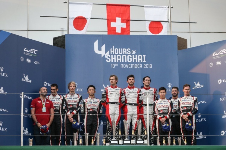 Das Podium der LMP1-Klasse bei der FIA WEC in Shanghai