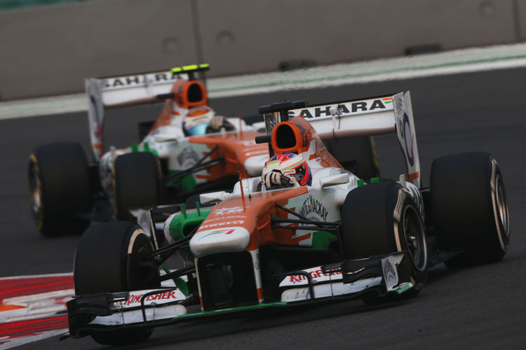 So kam die Force India ins Ziel: di Resta vor Sutil