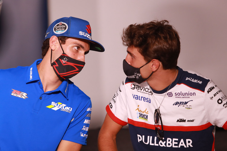 Für Albert Arenas (rechts) und MotoGP-Pilot Alex Rins war Jerez kein gutes Pflaster