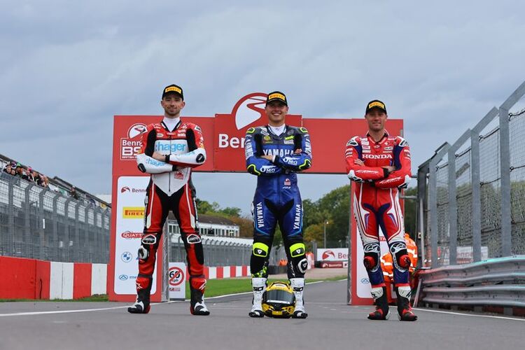 Die drei Titelkandidaten: Glenn Irwin, Kyle Ryde und Thomas Bridewell (vlnr)