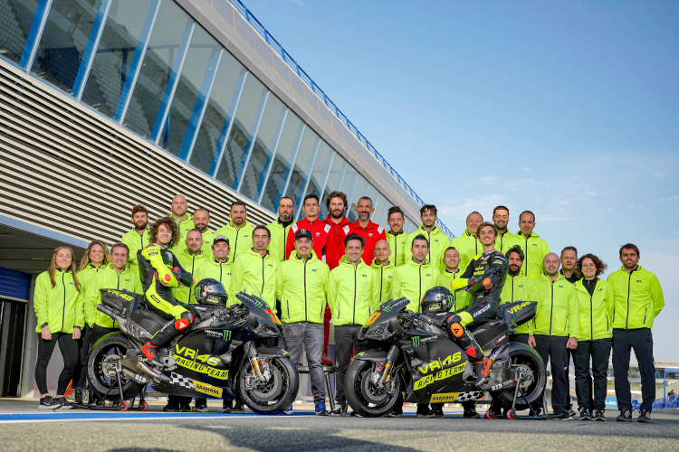 La nouvelle équipe MotoGP de VR46 lors de la première apparition officielle à Jerez