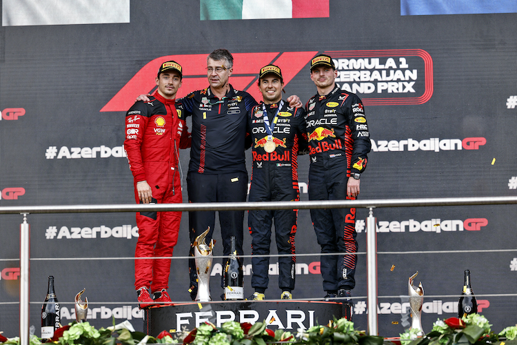 Leclerc, Pérez, Verstappen