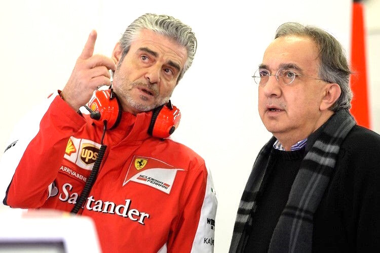 Ferrari-Teamchef Maurizio Arrivabene und Firmenleiter Sergio Marchionne
