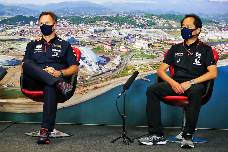 Red Bull Racing-Teamchef Christian Horner und Honda-F1-Technikdirektor Toyoharu Tanabe