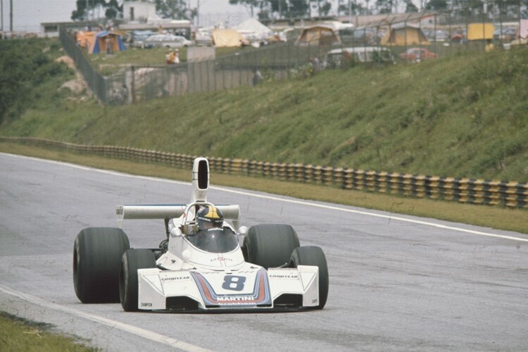 Carlos Pace mit seinem Martini-Brabham in Brasilien 1975