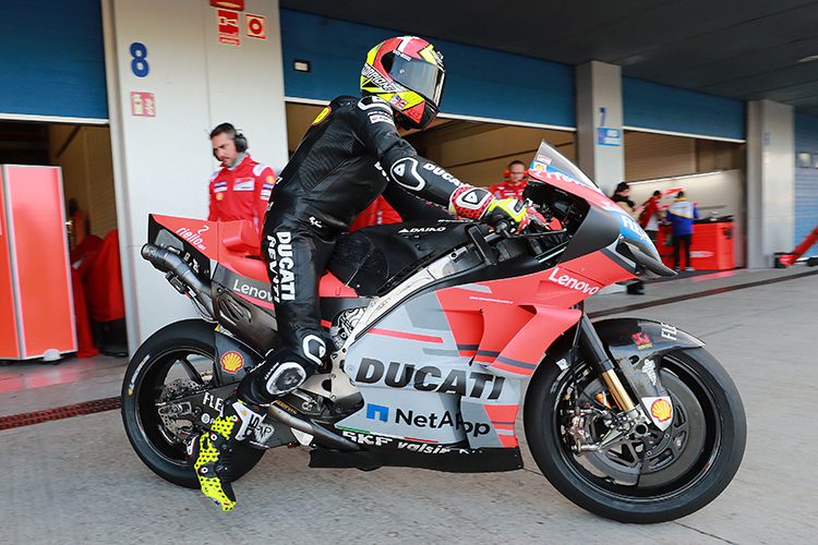 Alvaro Bautista 2018 in Jerez bei einem Test mit der MotoGP-Werks-Ducati