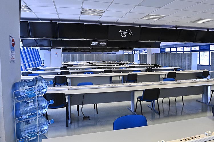 Ungewohnt: Das leere Media Center am Tag vor dem Mittwoch-Test