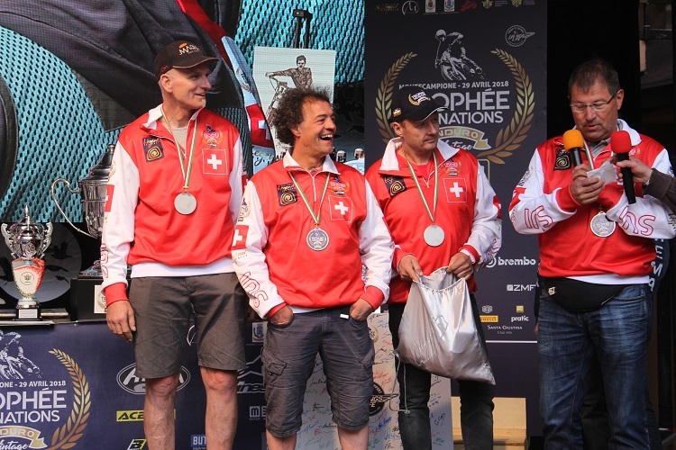 Das Schweizer Team: an der Preisverleihung: Urs Huber, Celso Gorrara, Philippe Rast, Dany Wirz