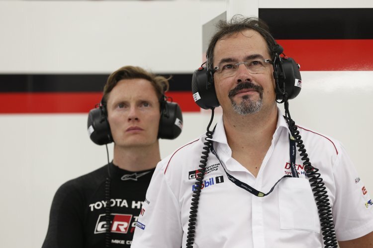 Rob Leupen (vorne) und Toyota-LMP1-Pilot Mike Conway