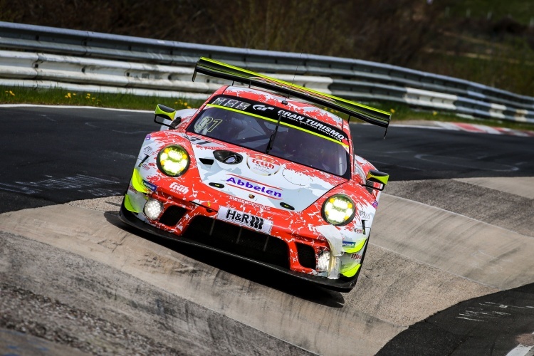 Einer der Favoriten beim 24h Rennen auf dem Nürburgring: Der Porsche 911 GT3 R von Frikadelli Racing