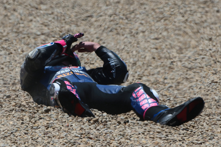 Alex Lowes im Kiesbett von Jerez