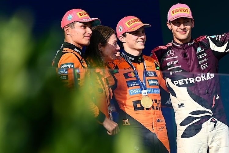 Norris, Piastri, Russell
