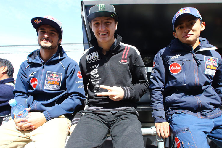 Jack Miller (Mitte) für 2014 bei Red Bull-KTM, Sissis (li.) und Khairuddin (re.) sind fraglich