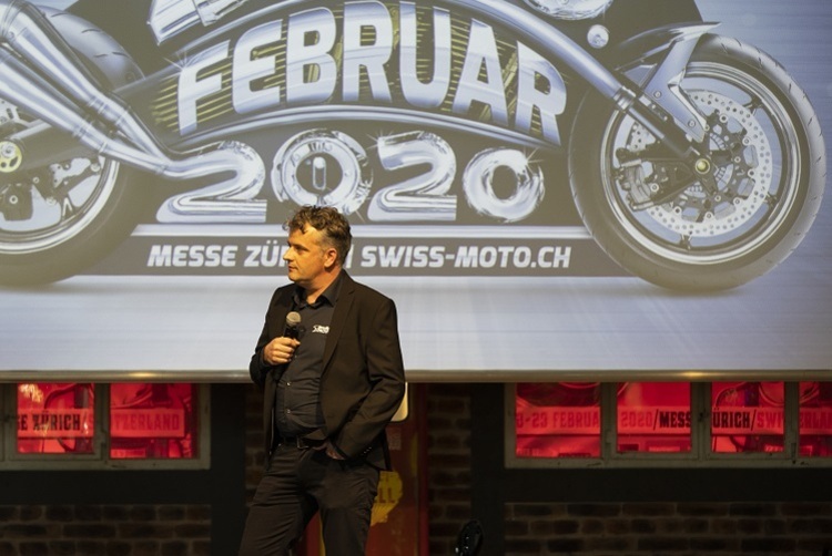 Moto-Zürich-Initiant Yves Vollenweider anlässlich der Eröffnung der letzten Swiss-Moto anno 2020
