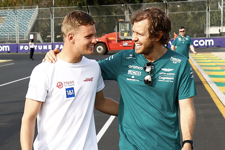 Sebastian Vettel und Mick Schumacher