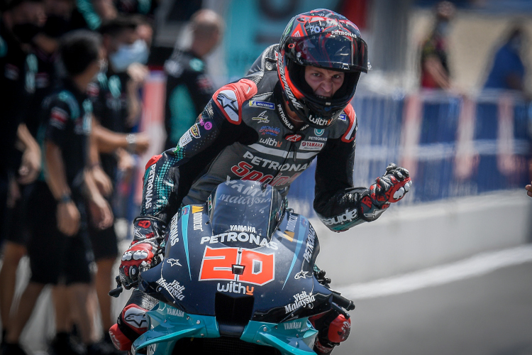 Grenzenlose Freude beim nunmehrigen MotoGP-Sieger Fabio Quartararo