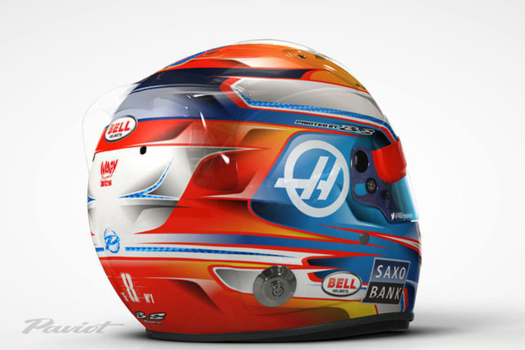 Auch von hinten ein Hingucker: Romain Grosjeans neuer Helm