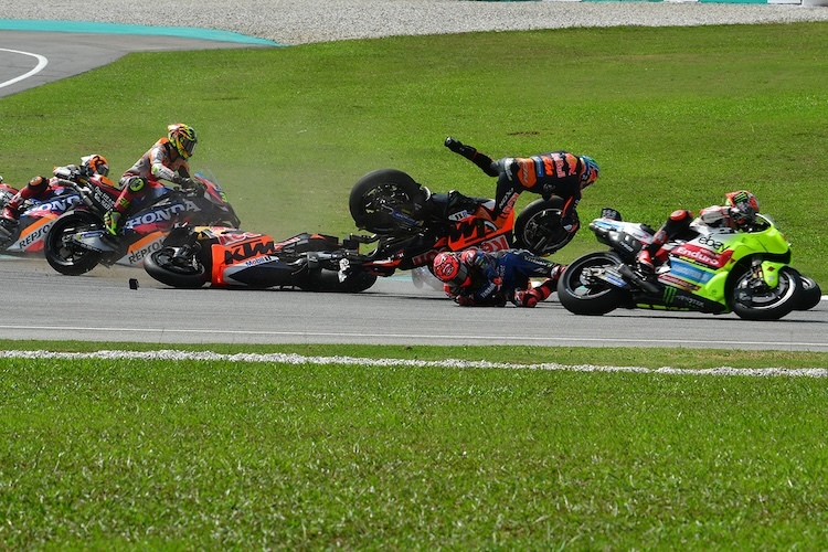 Glück im Unglück: Jack Miller, Fabio Quartararo und Brad Binder blieben unverletzt