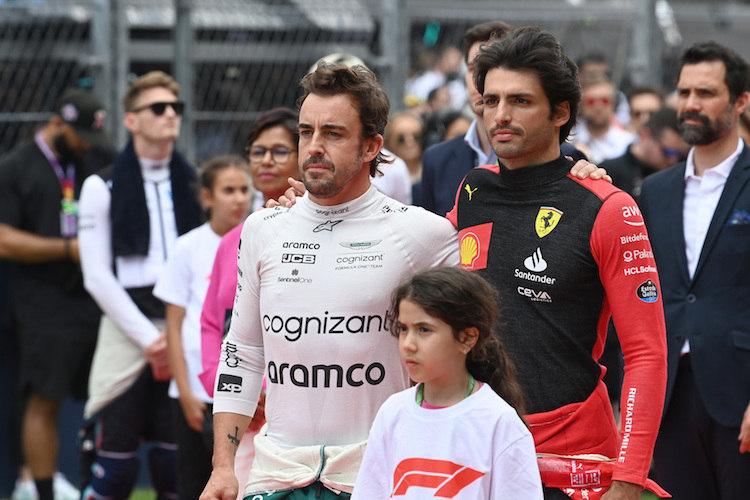 Fernando Alonso und Carlos Sainz 2023 beim Spanien-GP