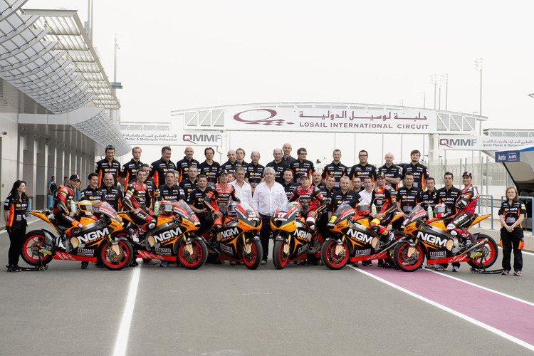 Start zur Saison 2013: NGM Forward Racing trat mit vier Moto2-Piloten und zwei MotoGP-Piloten an