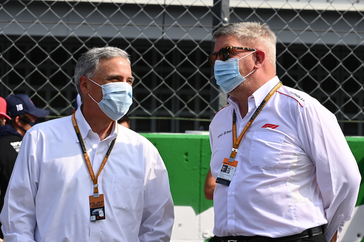 Formel-1-CEO Chase Carey und Ross Brawn