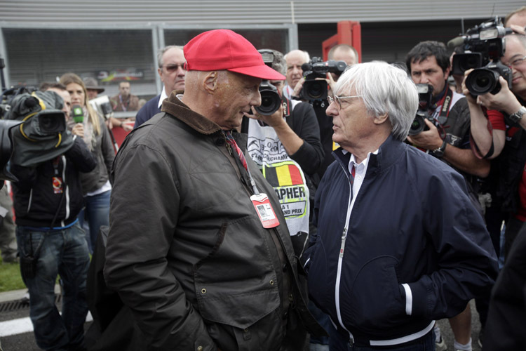 Niki Lauda mit F1-Vermarktungschef Ecclestone