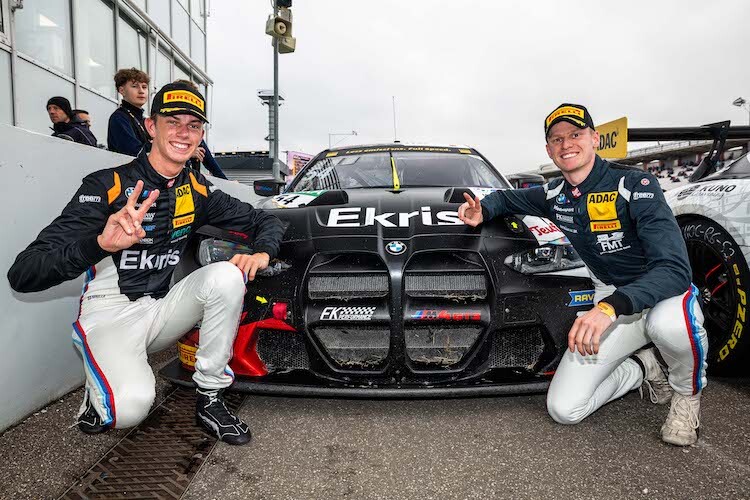 Gemeinsam mit Maxime Oosten (links) wurde Leon Köhler 2024 im FK Performance Motorsport BMW Vizemeister im ADAC GT Masters