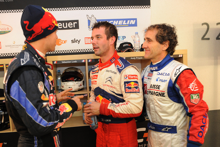 Prost im Gespräche mit Vettel und Loeb beim RoC