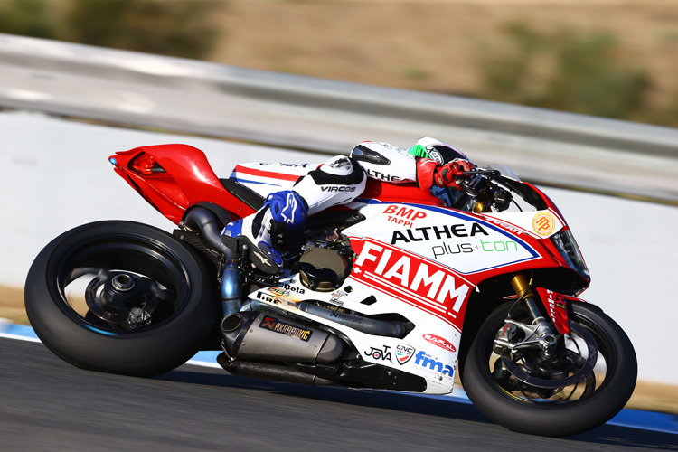 Raffaele De Rosa darf ein Superbike von Althea Ducati fahren