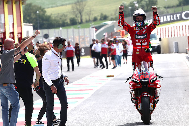 Francesco Bagnaia wins the race
