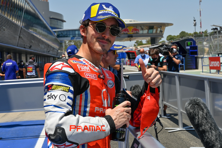 Francesco Bagnaia schaffte es beim Andalusien-GP erstmals in die erste MotoGP-Startreihe