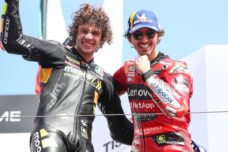 Italiener in Portugal. Francesco Bagnaia gewann den ersteb GP der Saison 2023. VR46-Kollege Marco Bezecchi schaffte auf Platz ebenfalls einen Wunschauftakt