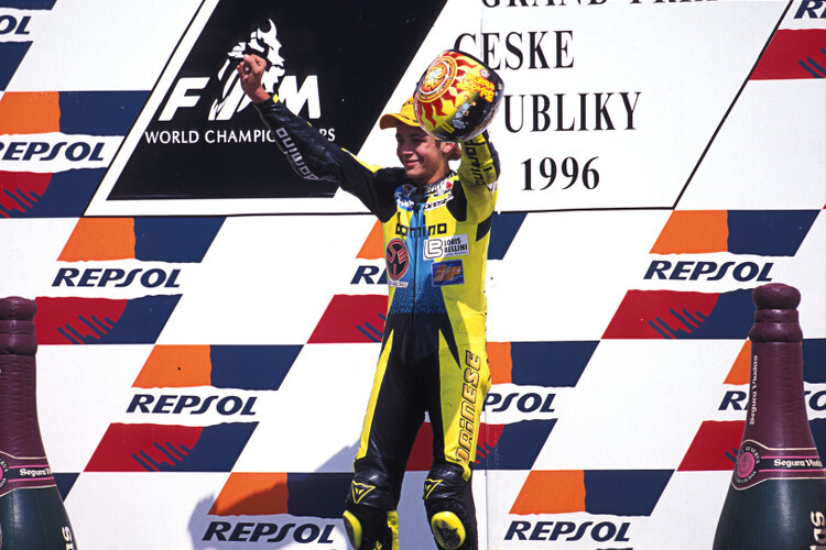 Brünn 1996: Der erste GP-Sieg für Valentino Rossi, der am 16.02.1979 in Urbino geboren wurde