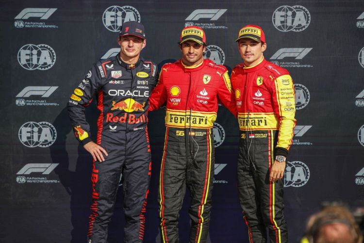 Max Verstappen, Carlos Sainz & Charles Leclerc
