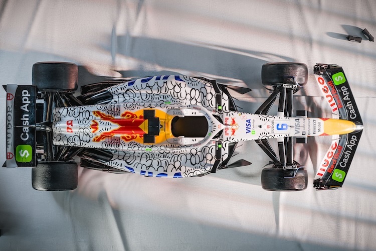 Die GP-Renner von Racing Bulls tragen in Silverstone den unverkennbaren Graffiti-Look von Slawns Werken