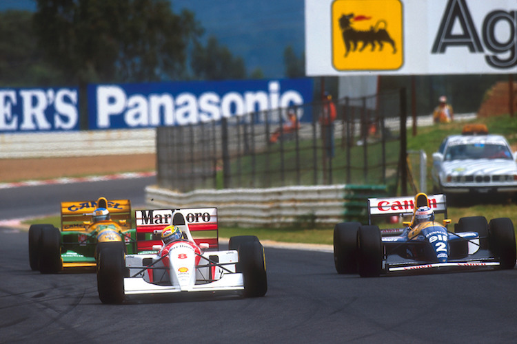 Kyalami 1993: Ayrton Senna vor Alain Prost und Michael Schumacher