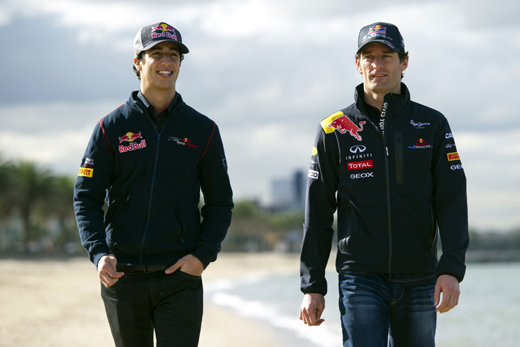Daniel Ricciardo und Mark Webber vor einigen Jahren in Australien