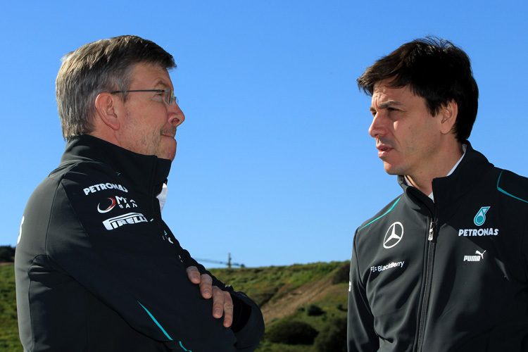 Das Mercedes-Führungsduo: Teamchef Ross Brawn und Rennleiter Toto Wolff