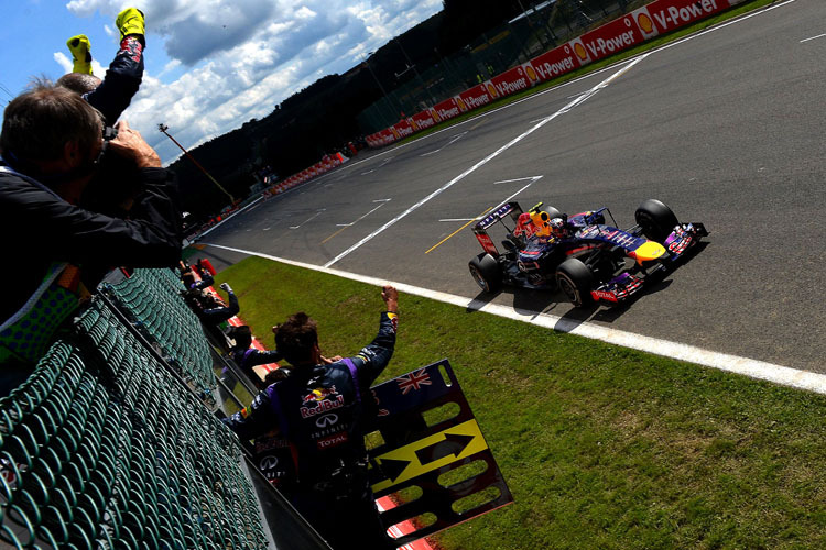 Daniel Ricciardo setzte sich 2014 auf dem Circuit de Spa-Francorchamps durch