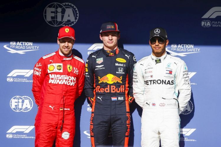 Sebastian Vettel, Max Verstappen & Lewis Hamilton