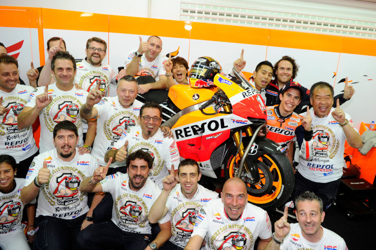 So feierte die Honda-Truppe um Marc Márquez den MotoGP-Titel 2013
