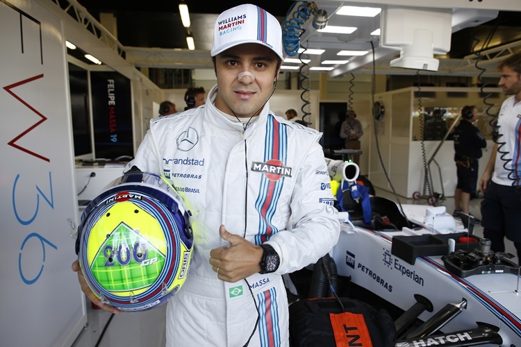 Felipe Massa mit speziellem Helmdesign beim Jubiläumsrennen