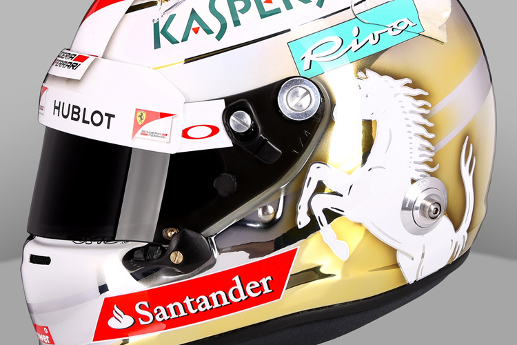 Eine Detailaufnahme des neuen Vettel-Helms