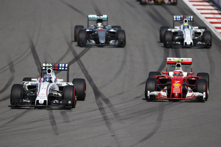 Bottas vor Räikkönen, Hamilton und Massa