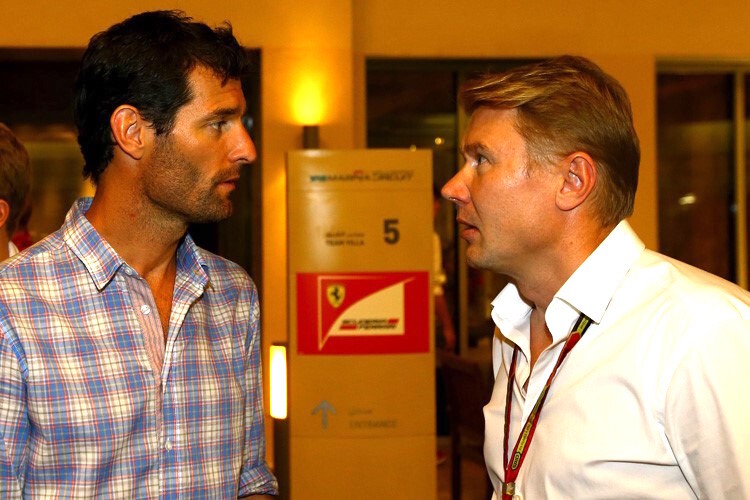 Mika Häkkinen (rechts) mit Mark Webber
