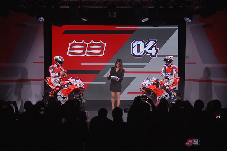 Die Ducati-Teampräsentation im Ducati Auditorium