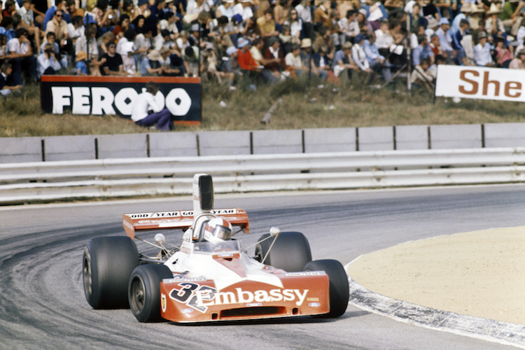 Eddie Keizan mit seinem Tyrrell in Kyalami 1974